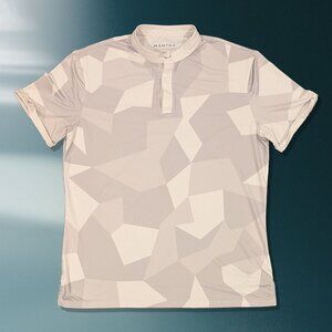Mantra Gray Geometric Men's Polo Shirt